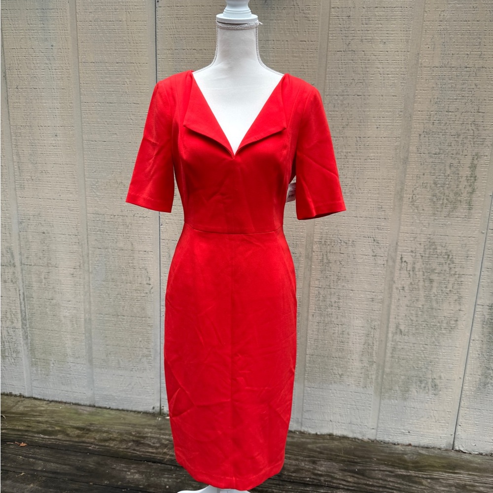 Black Halo Vibrant Red Sheath Midi Dress - Picture 2 of 9
